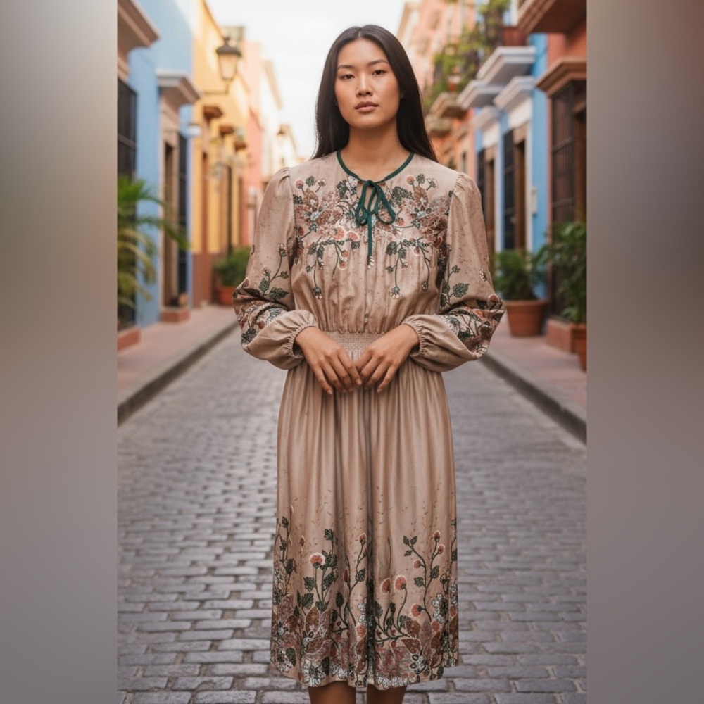 Vintage 1970 JERELL OF TEXAS Floral Dress